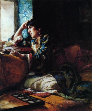 フレデリック・アーサー・ブリッジマン Painting - アイシャ モロッコの女性 フレデリック・アーサー・ブリッジマン